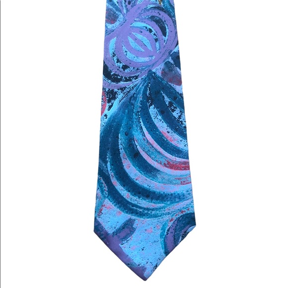 Jonathan Stewart Mens Tie Necktie Multicolor Abstract - Picture 2 of 6